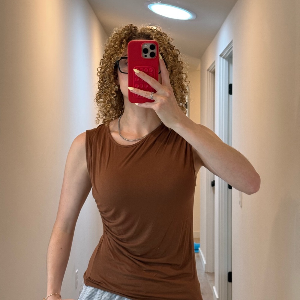 Brown Sleeveless Women's Top